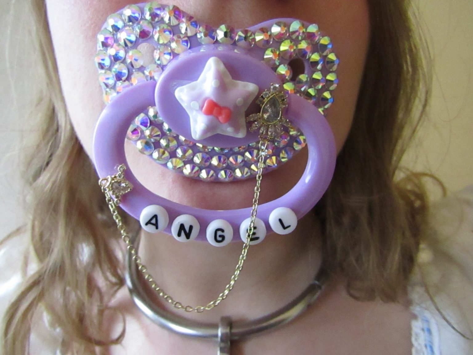 Angel Custom pacifier with FREE Dotty the Pony Badge