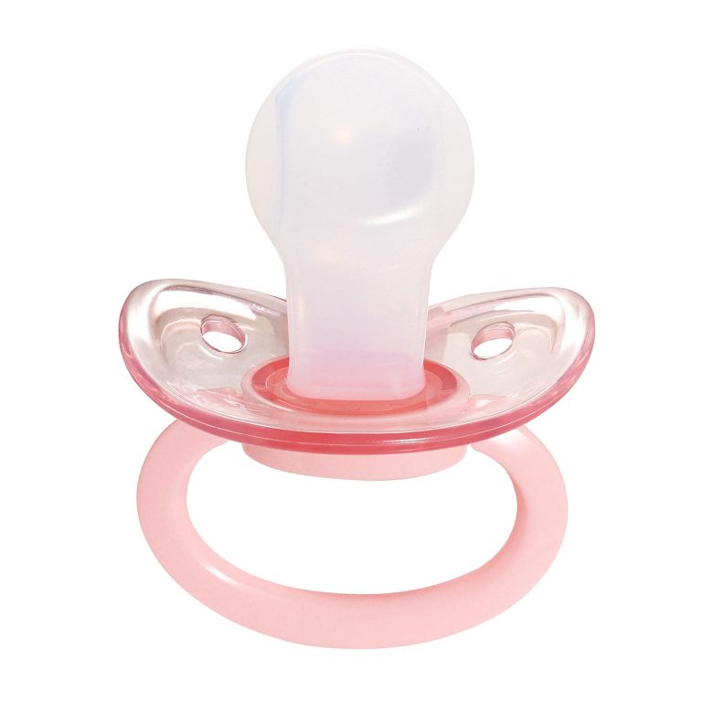 Translucent Pink and pink pacifier