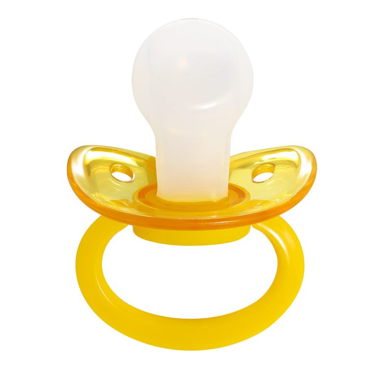 Translucent Yellow and Yellow pacifier